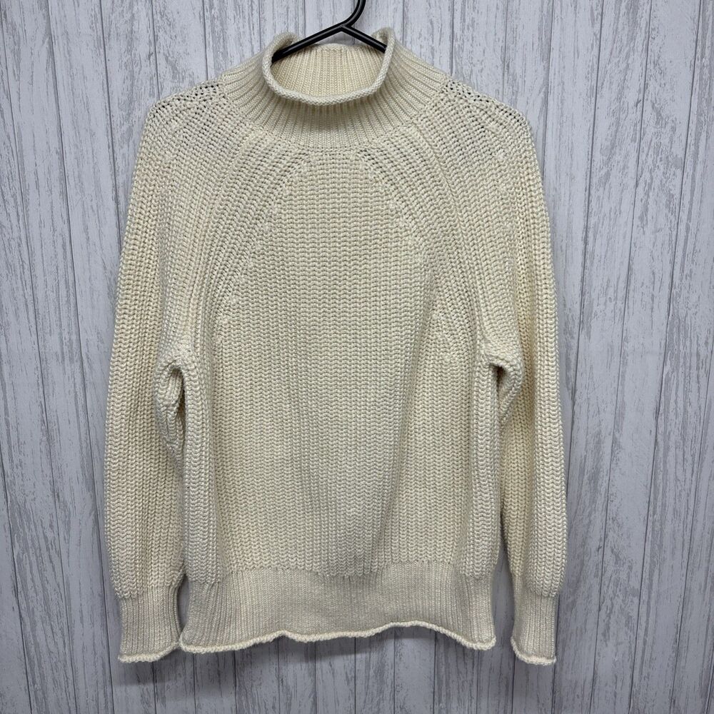 Womens Size XS J Crew Cream Rolled Neck Sweater EUC